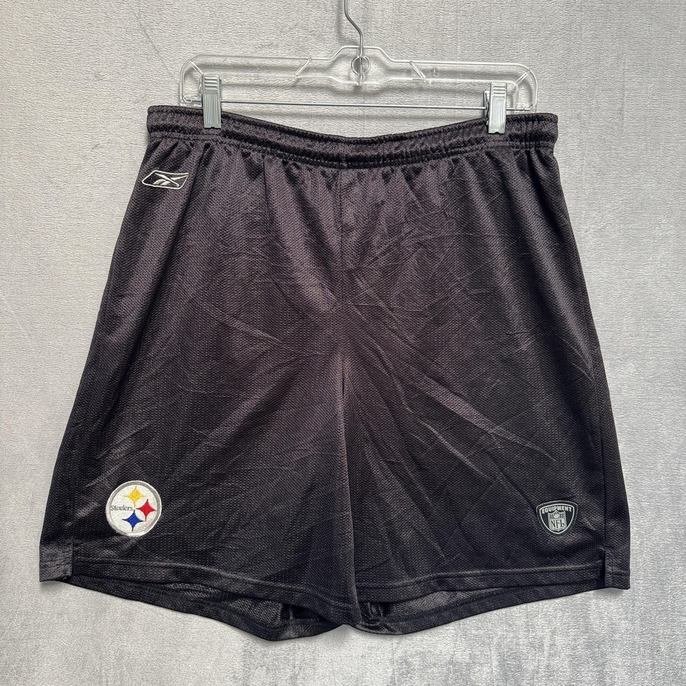 Pittsburgh Steelers Shorts Mens Medium Black NFL‎ Football Mesh Reebok Equipment